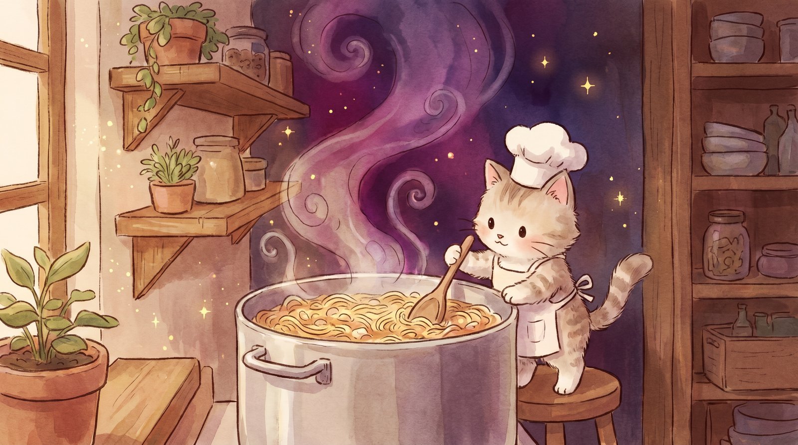色虎生活动漫教程：小猫主厨拉面